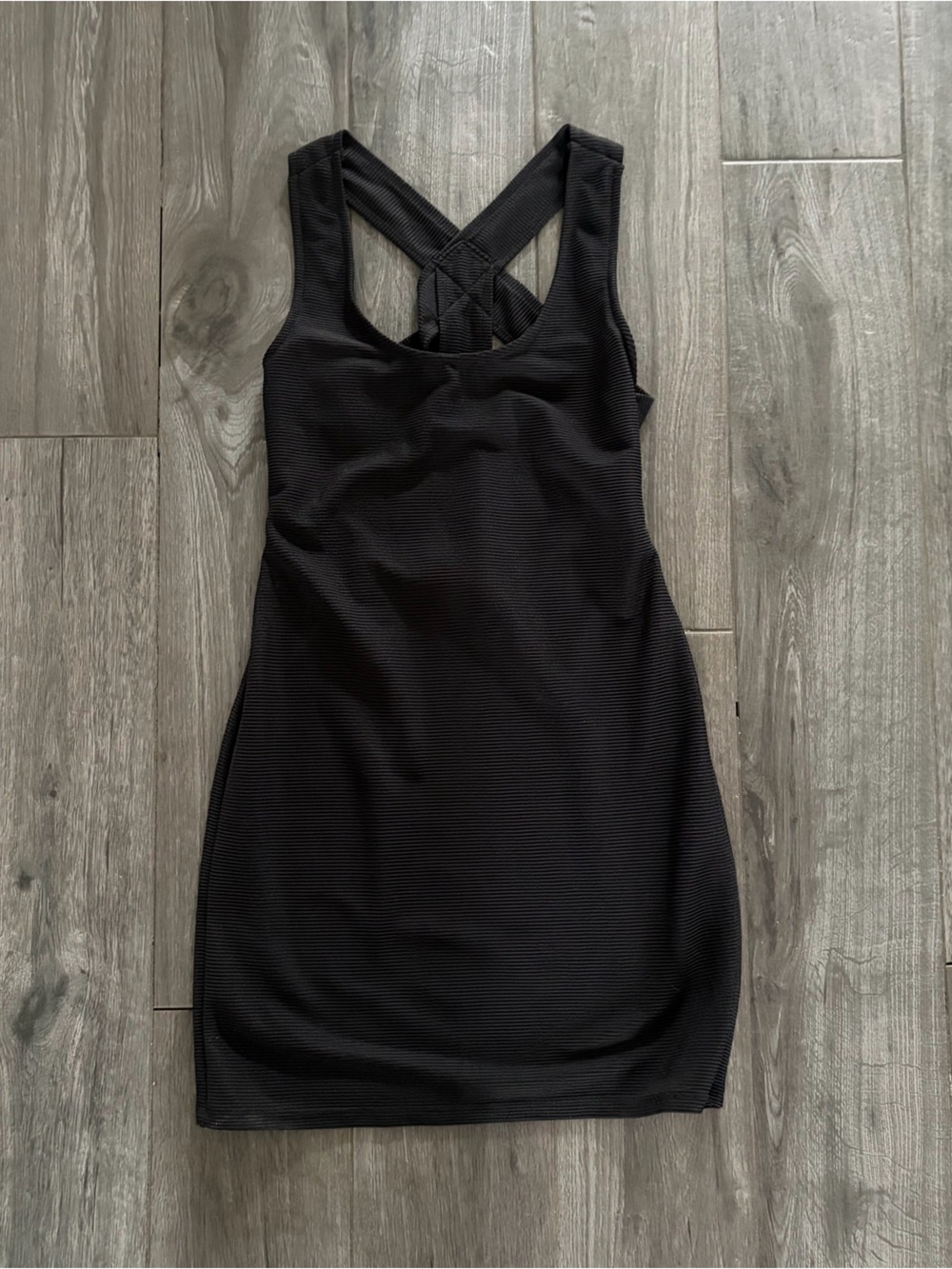 BCBGenegration Black Dress with Caged Strap Back